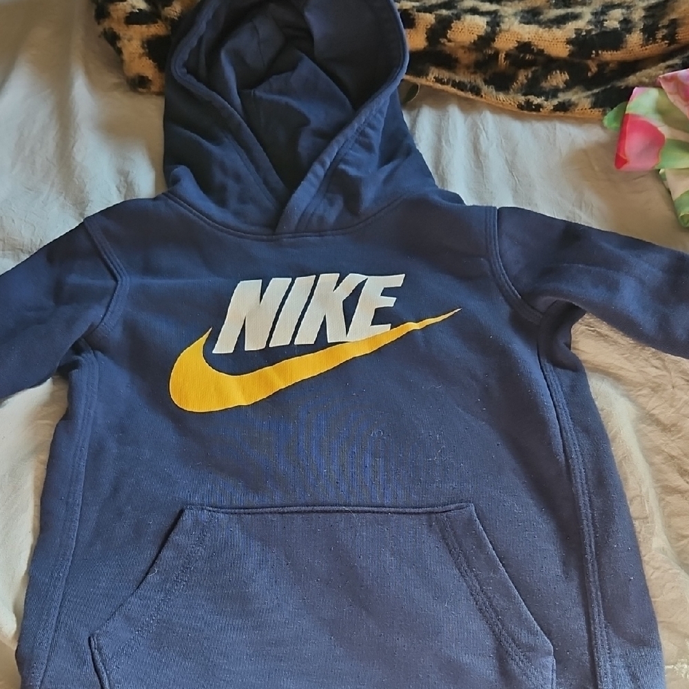 Nike Blue and Yellow Hoodie Sweatshirt